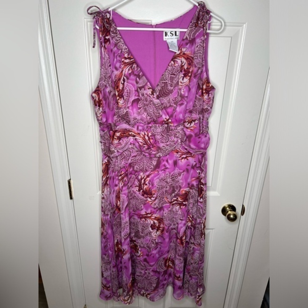 KSL sleeveless dress, 18 W with callouts